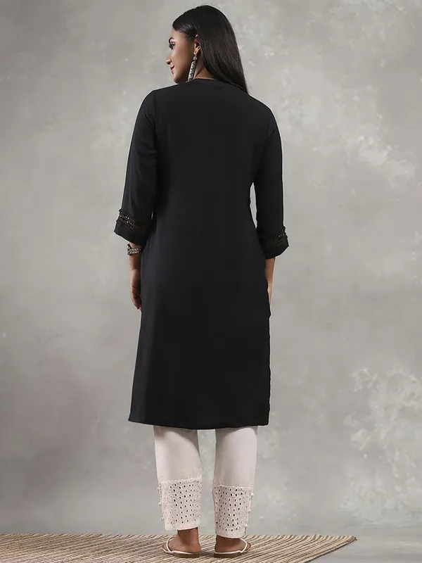 Balck cotton kurti for casual wear