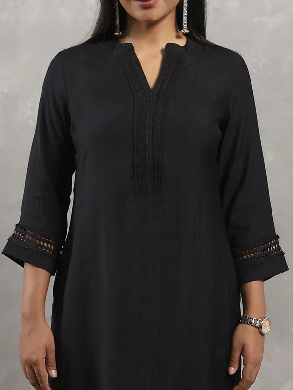 Balck cotton kurti for casual wear
