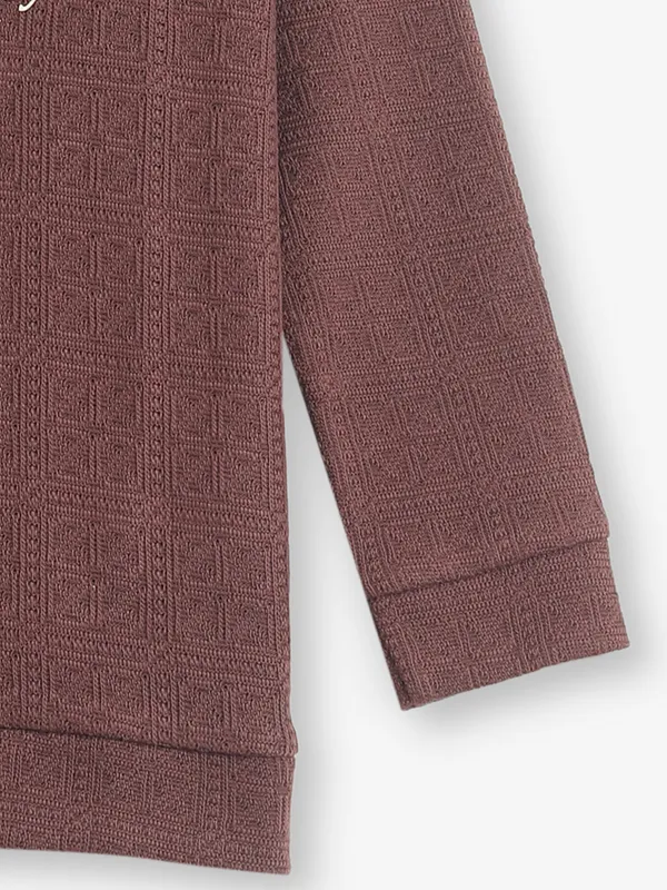 BAMBINI brown knitted printed t-shirt