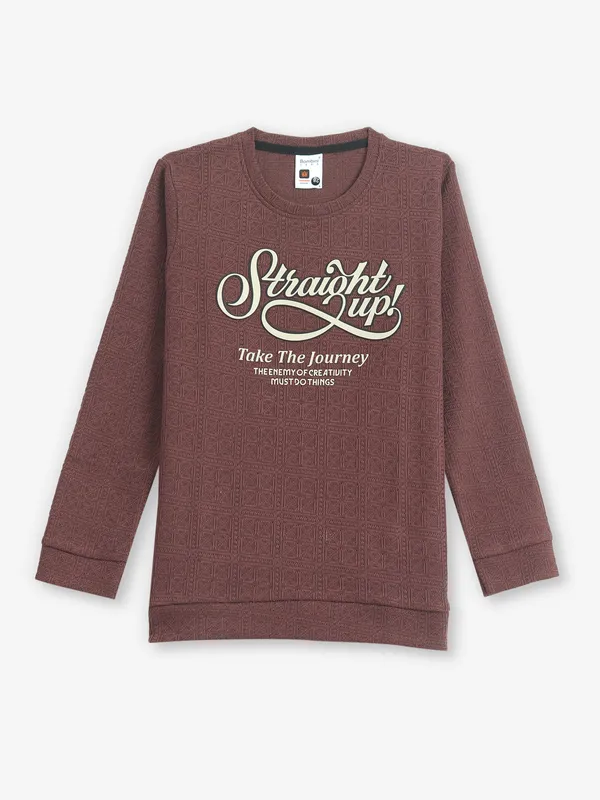 BAMBINI brown knitted printed t-shirt