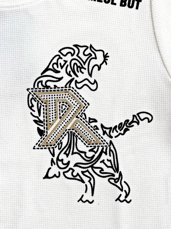 Bambini cotton full sleeves white t shirt