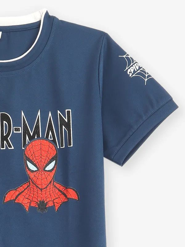 BAMBINI dark blue cotton printed t-shirt