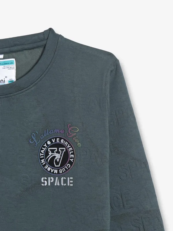 BAMBINI green printed cotton t-shirt
