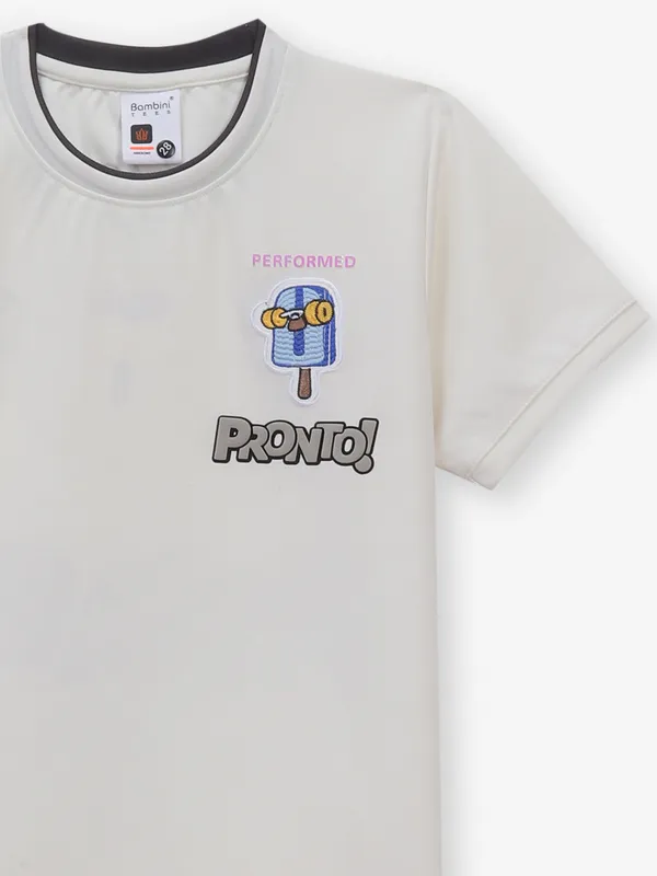 BAMBINI off-white printed cotton t-shirt