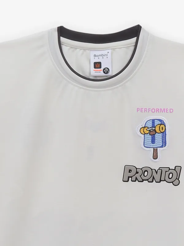 BAMBINI off-white printed cotton t-shirt