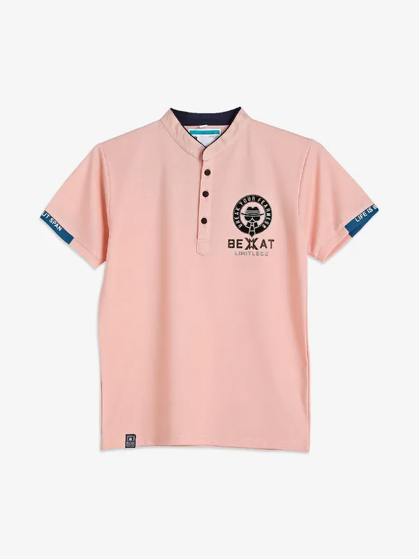Bambini peach half sleeves t-shirt