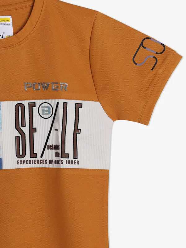 BAMBINI rust orange printed t-shirt