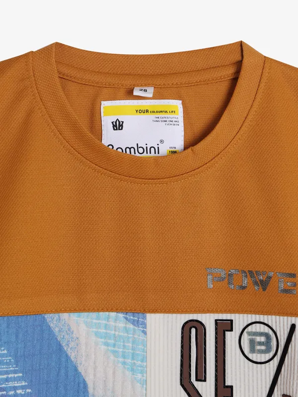 BAMBINI rust orange printed t-shirt