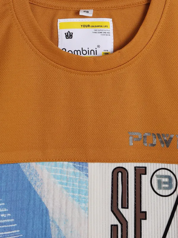 BAMBINI rust orange printed t-shirt