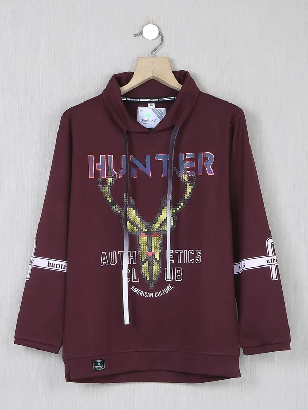 Bambini wine casual wear t shirt for little boys