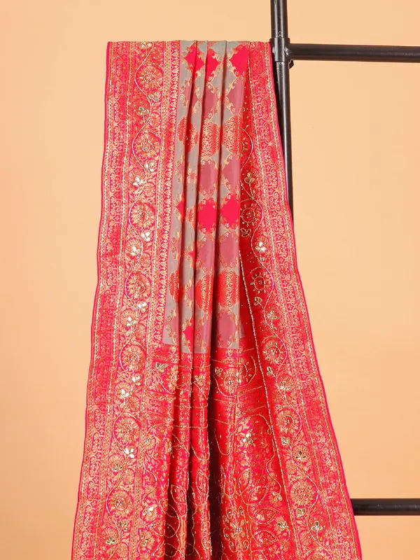 Banararsi silk red saree for wedding
