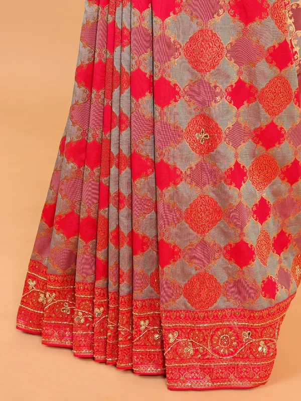 Banararsi silk red saree for wedding