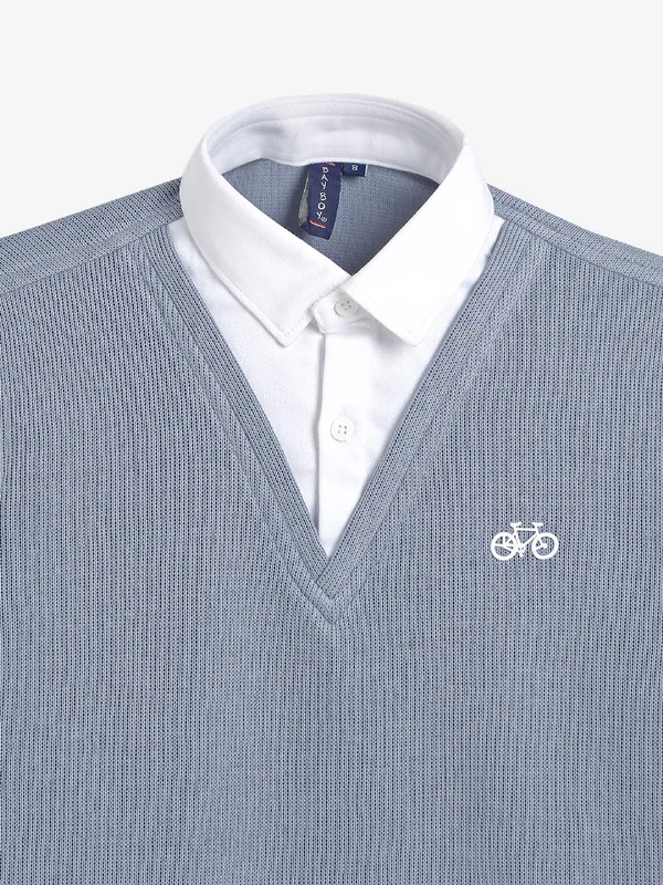 BAY BOY grey full sleeves shirt