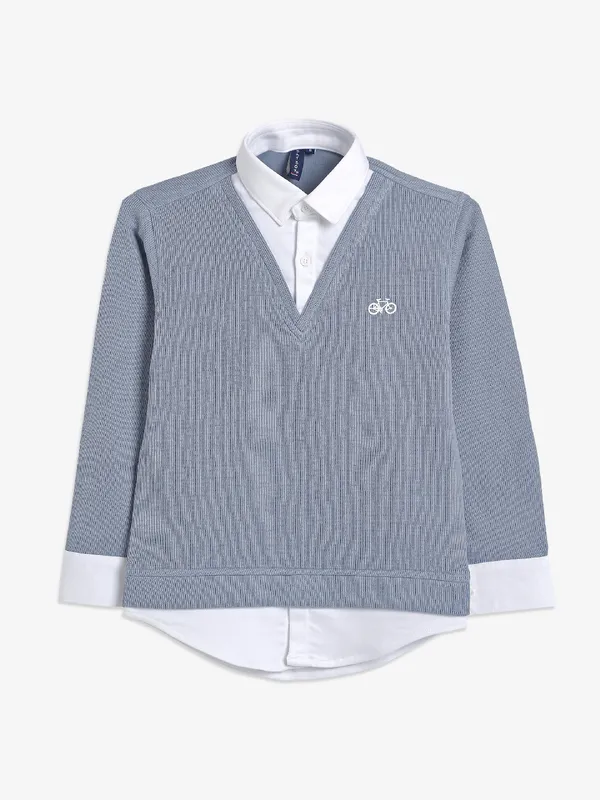 BAY BOY grey full sleeves shirt