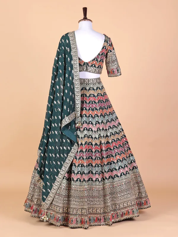 Beautifu dark green designer lehenga choli