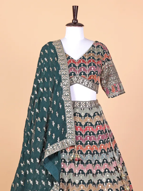 Beautifu dark green designer lehenga choli