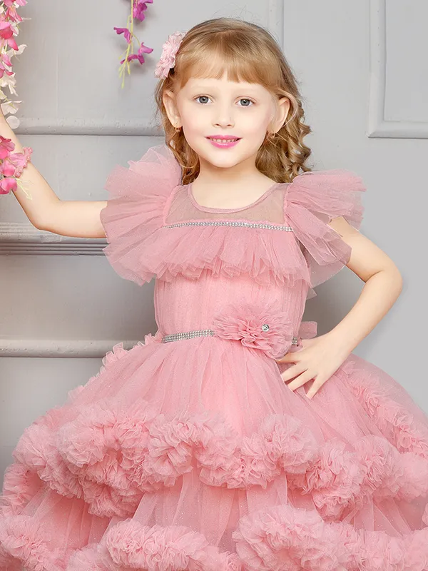 Beautiful baby pink net frock