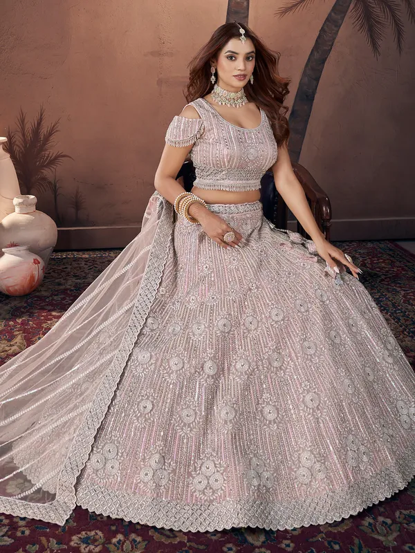 Beautiful baby pink net lehenga choli