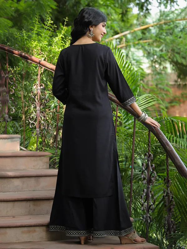 Beautiful black cotton palazzo set