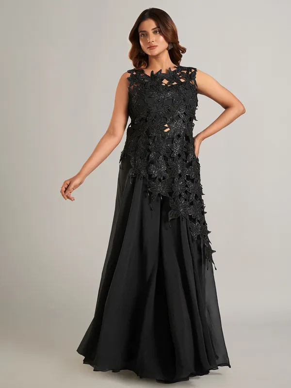 Beautiful black georgette lehenga salwar suit