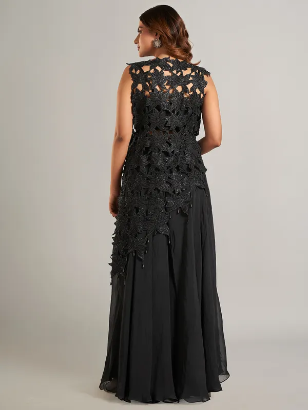 Beautiful black georgette lehenga salwar suit