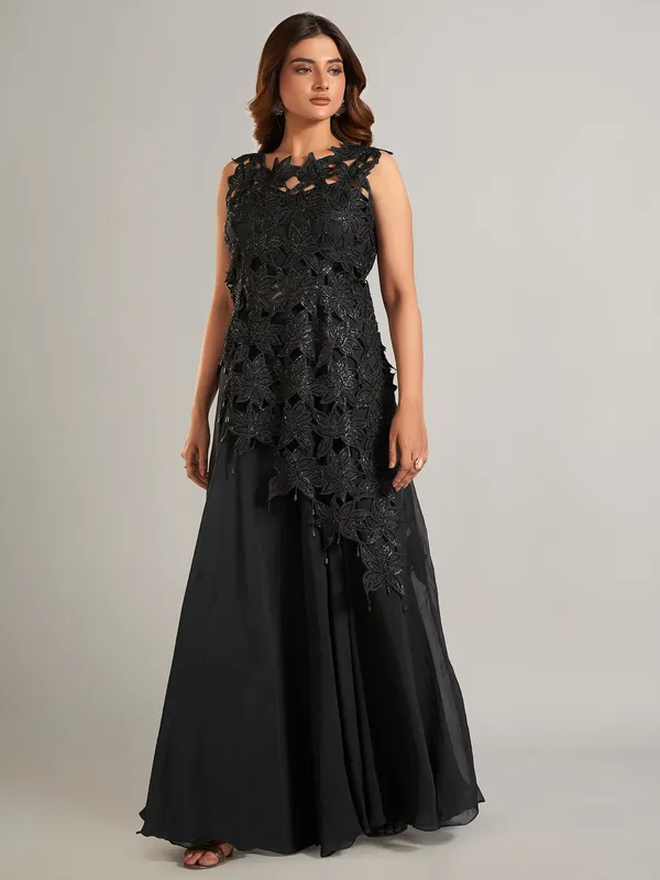 Beautiful black georgette lehenga salwar suit