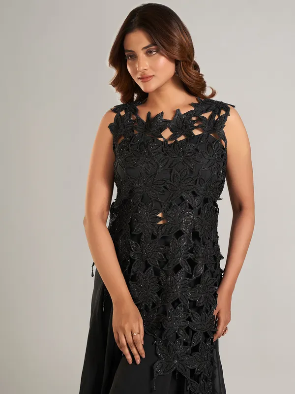 Beautiful black georgette lehenga salwar suit
