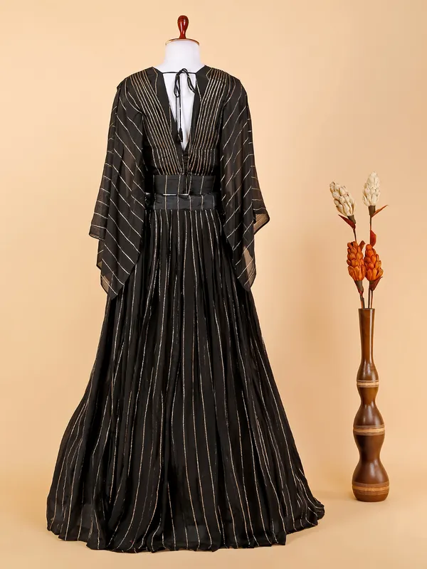 Beautiful black georgette lehenga with crop top