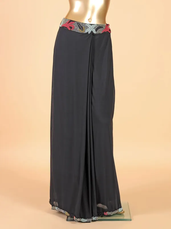 Beautiful black silk designer saree