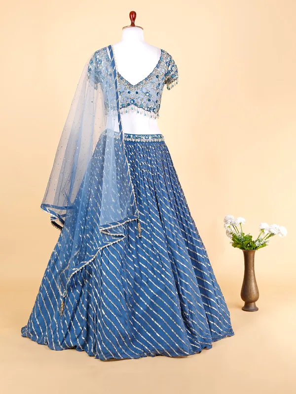 Beautiful blue georgette lehenga choli