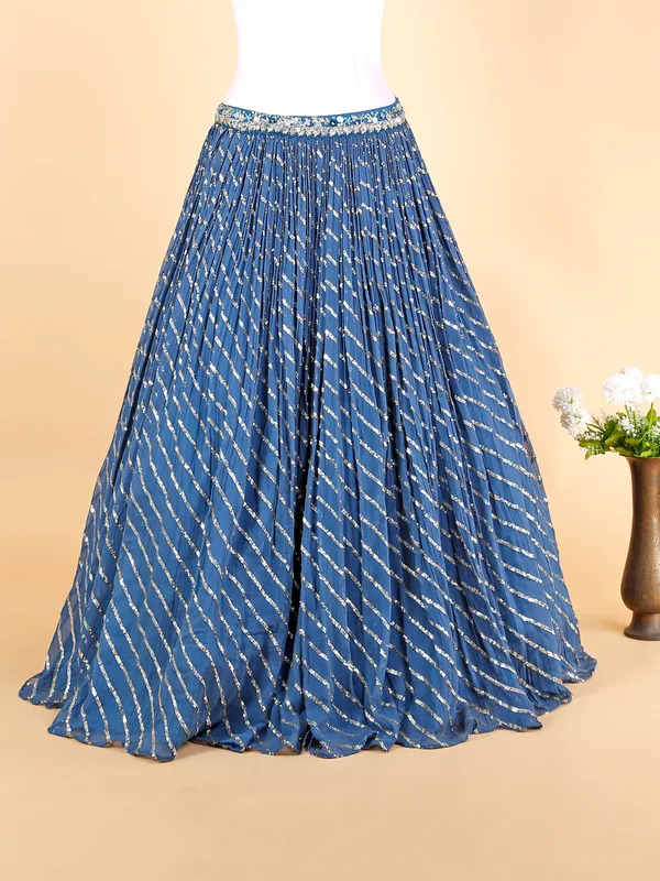 Beautiful blue georgette lehenga choli