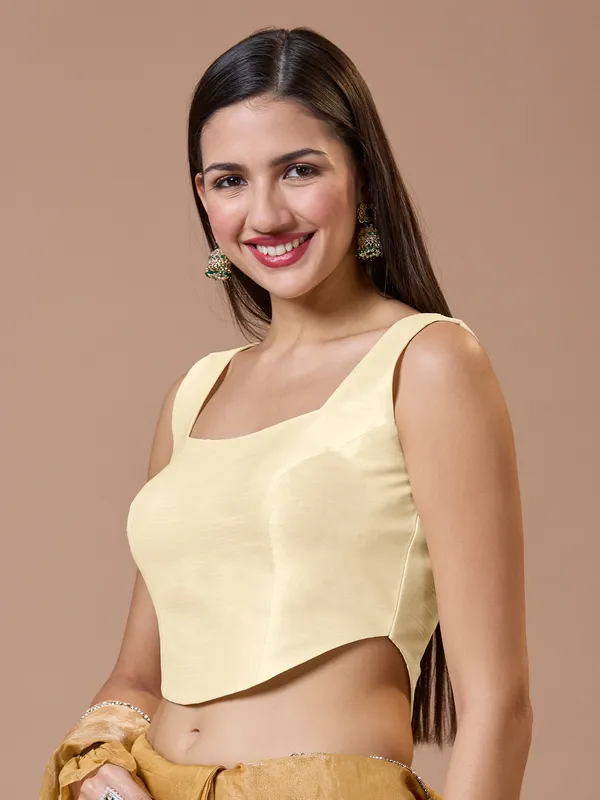 Beautiful Cream silk ready made blouse