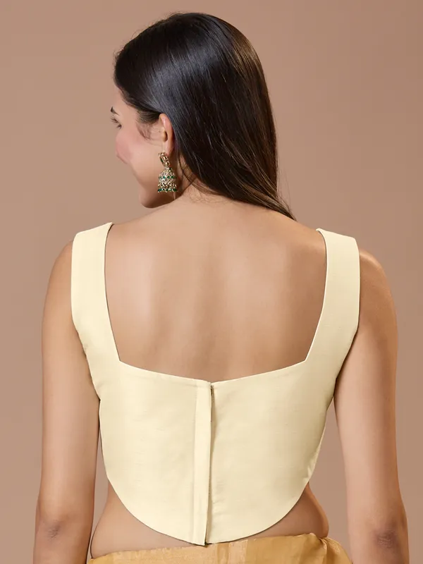 Beautiful Cream silk ready made blouse