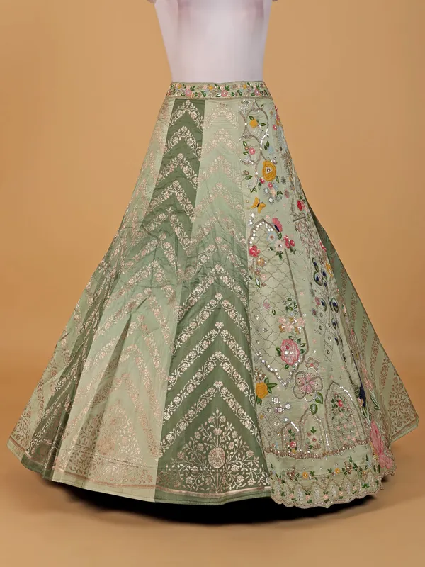 Beautiful green silk lehenga choli