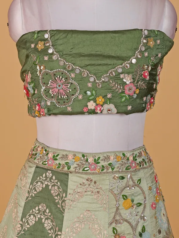 Beautiful green silk lehenga choli