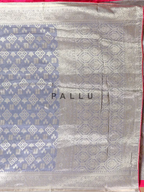 Beautiful grey silk saree