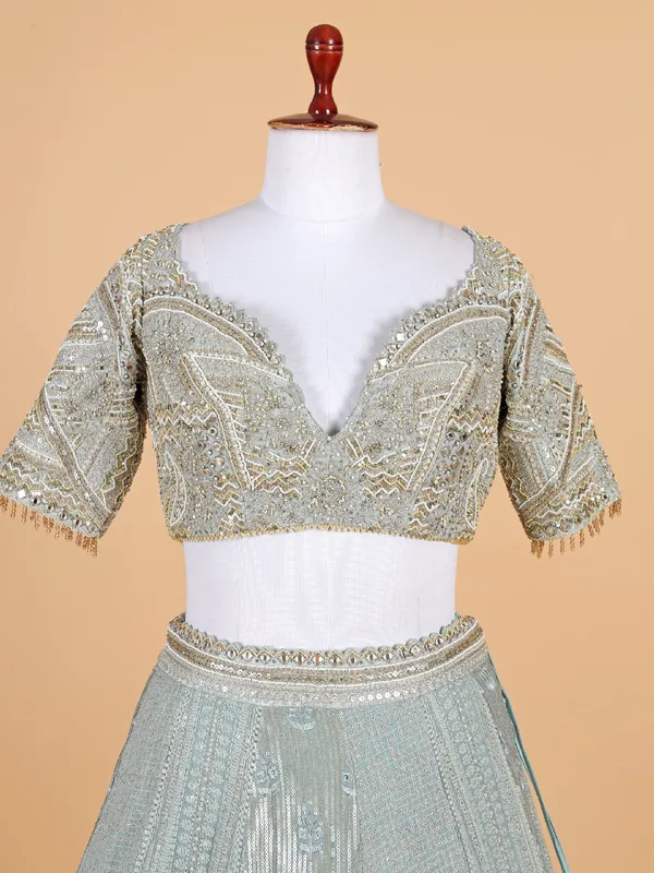 Beautiful ice blue georgette lehenga choli