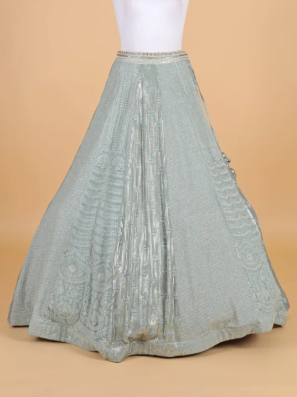 Beautiful ice blue georgette lehenga choli