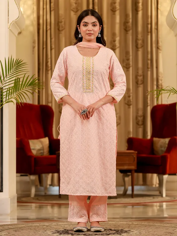 Beautiful light pink kurti set