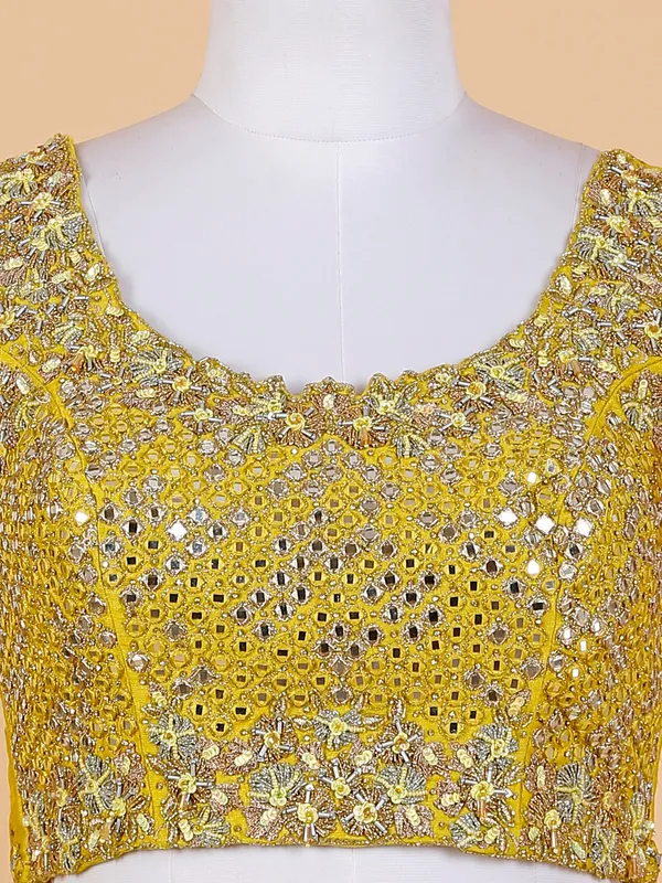 Beautiful lime yellow georgette lehenga choli