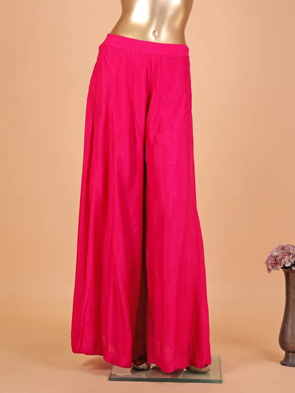 Beautiful magenta raw silk palazzo suit