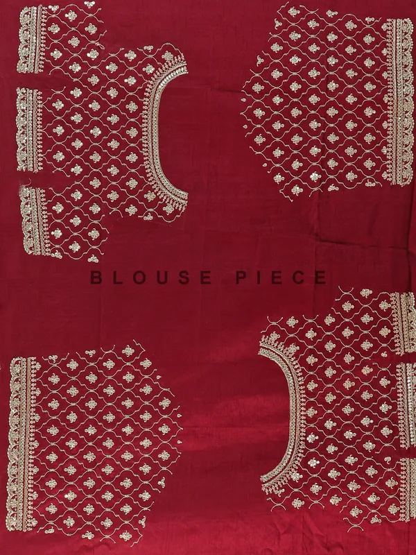 Beautiful maroon silk unstitched lehenga choli