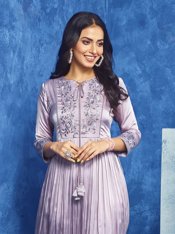 Beautiful mauve pink silk kurti