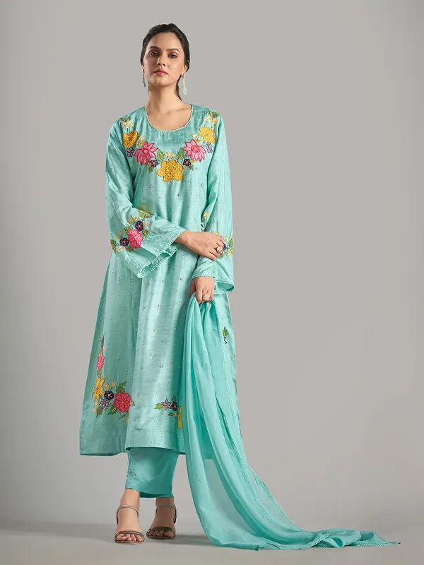Beautiful mint green salwar suit