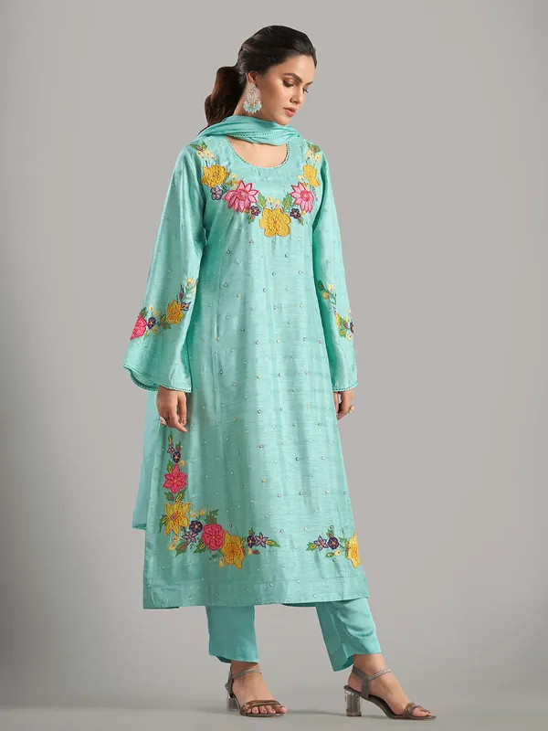 Beautiful mint green salwar suit