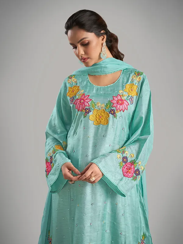 Beautiful mint green salwar suit