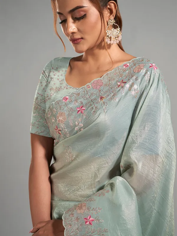 Beautiful mint green saree