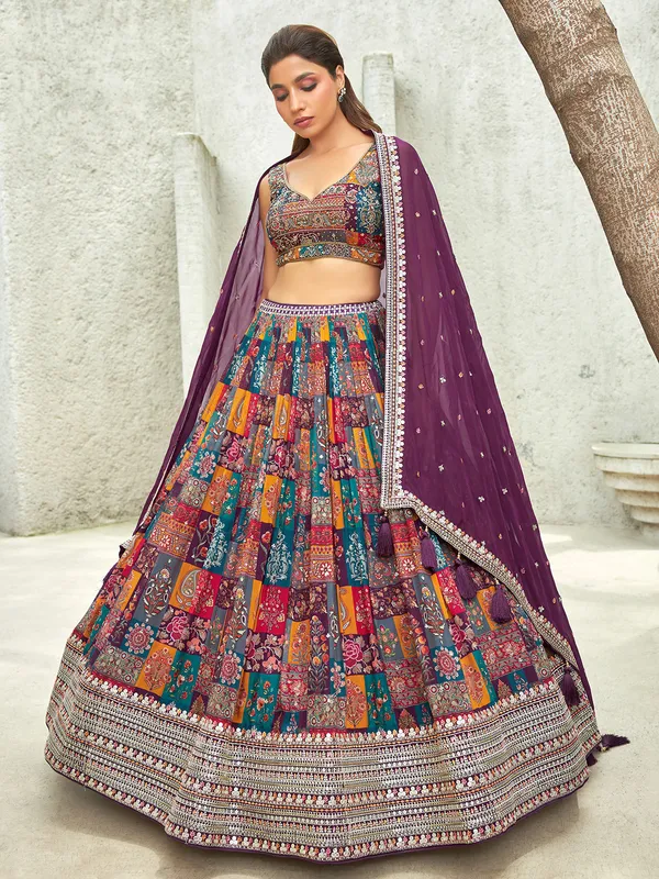Beautiful multi color georgette lehenga choli