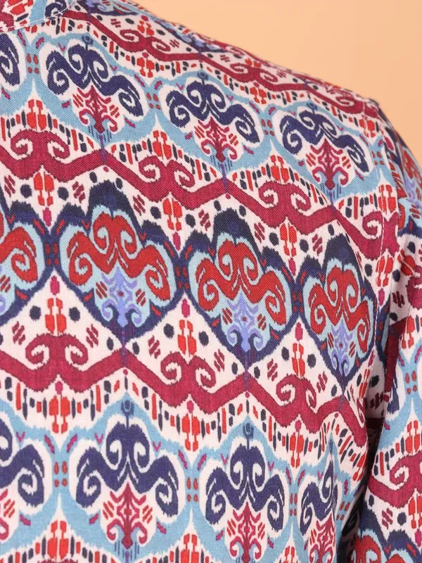 Beautiful multicolor printed cotton kurta for men
