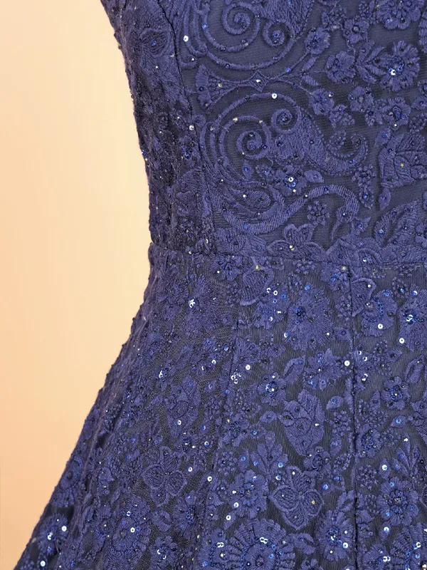 Beautiful navy net gown for party wear
